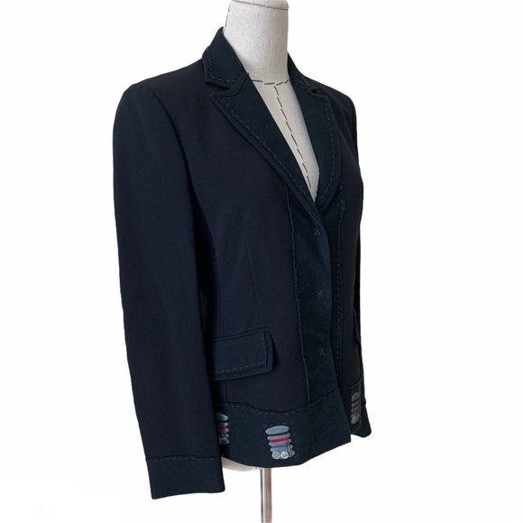Iconic Rare MOSCHINO Cheap and Chic Black Said Sew Sewing Kit Jacket sz 8 - Picture 1 of 12